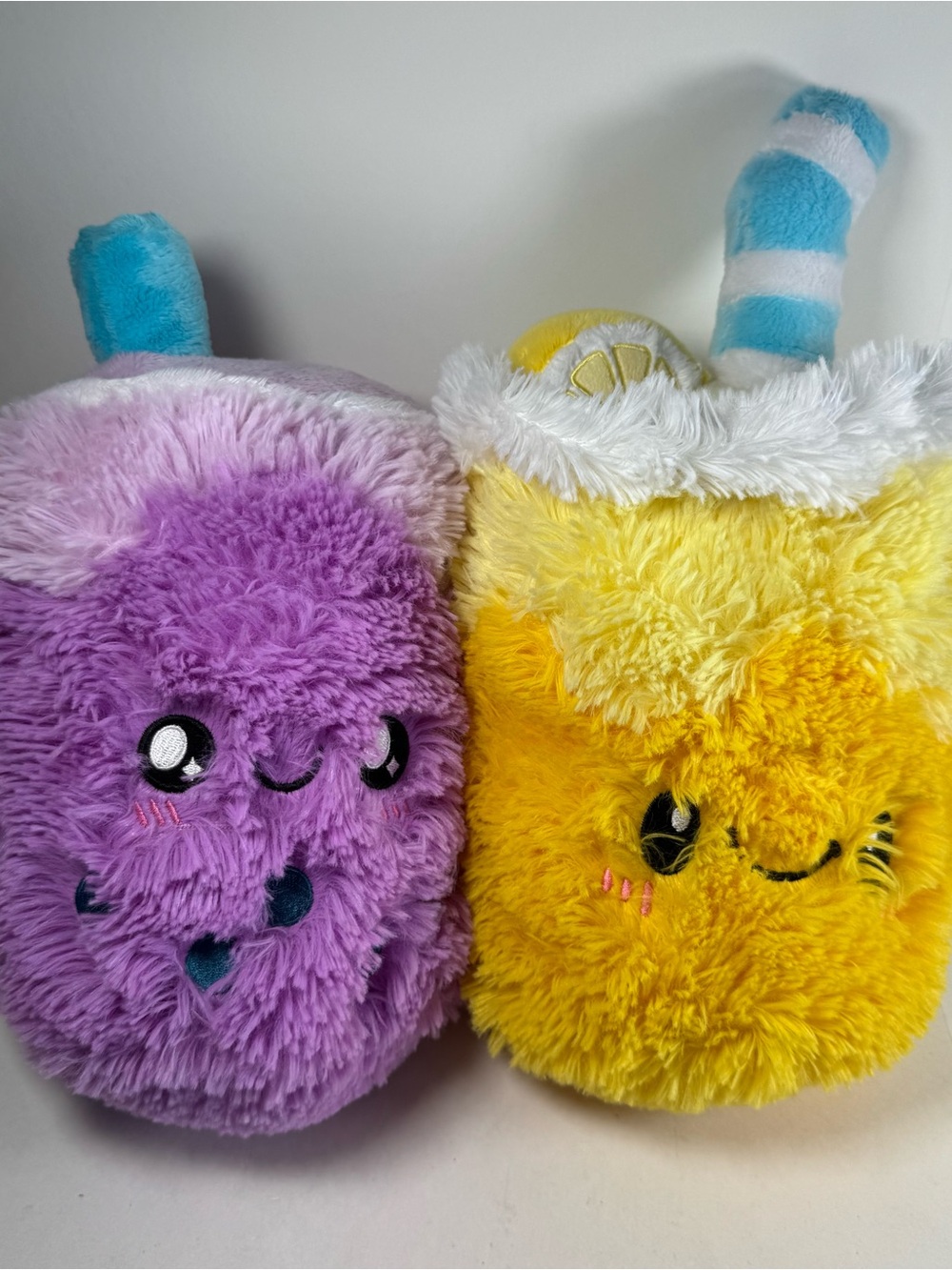 Squishable Plush Yellow Lemonade 2021 Purple Bubble Tea Drink 2022 Pair 9" Toy